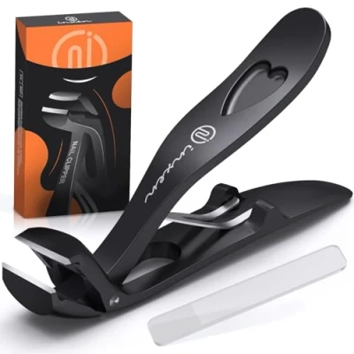 Abbildung von Winkelkopf Nagelknipser für Dicke Fußnägel, Ergonomischer Set Nägel, Groß Nail Clipper Nagelzwicke Zehennagelknipser Fingernagel knipser mit Auffangbehälter Senioren Männer