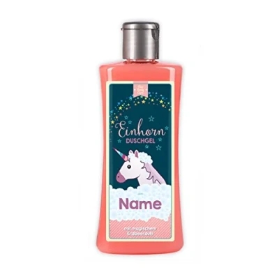 Abbildung von Striefchen® Einhorn Duschgel mit Namensaufdruck