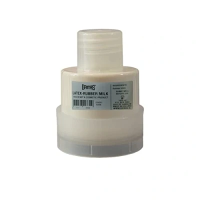Abbildung von GRIMAS Latexmilch, 25ml, professionelles flüssiges Latex zur Erstellung von Special Make Up, Zombies, Halloween, Wunden, Narben, FX Schminke und Abgüssen, trocknet transparent, Latexrubber milk