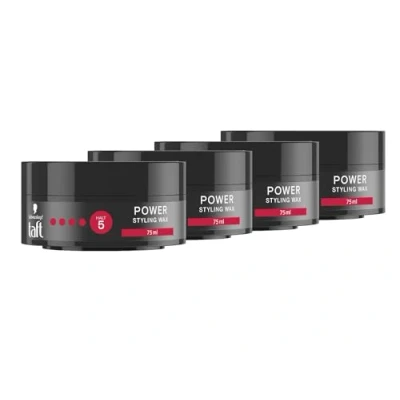 Abbildung von Schwarzkopf TAFT Styling Wax Power (4x 75ml), Haarwax für bis zu 48 Stunden Kraft Halt, schonend Haar und Kopfhaut, veganes,