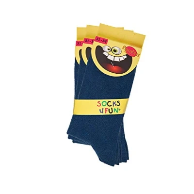 Abbildung von TippTexx 24 6 Paar Ökotex Bambus Kinder Socken, handgekettelt für Mädchen/Jungen und zusätzlicher Garantie (Jeans, 23 26)