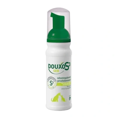 Abbildung von DOUXO S3 SEB Mousse für Hunde &amp; Katzen Beruhigende Schuppenlösung bei fettiger Haut Effektive Schaum Pflege gegen Schuppen Dermatitis Hypoallergener Duft 150 ml