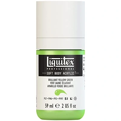 Abbildung von Liquitex 1959840 Professional Acrylfarbe Soft Body Künstlerfarbe in cremiger deckender Konsistenz, hohe Pigmentierung, lichtecht &amp; alterungsbeständig, 59ml Flasche Gelbgrün Brillant