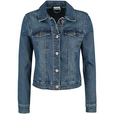Abbildung von Noisy may Damen Kurze Jeansjacke Basic Denim Übergangsjacke Stoned Washed Jacket NMDEBRA