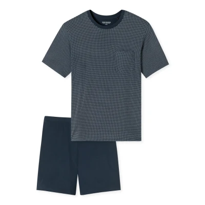 Abbildung von Schiesser KURZ Comfort Essentials Nachtwäsche Set, Herren, Größe: 54, Nachtblau