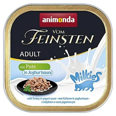 Abbildung von vom Feinsten Katzenfutter nass Milkies mit Pute in Joghurtsauce (32 x 100g), ohne Getreide und Zucker von animonda, mitfrischen, fleischlichen Zutaten
