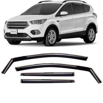 Abbildung von CLIM ART Windabweiser für/kompatible mit Ford Kuga II 2013 2019 Integrierte Regenabweiser Autofenster Sonnen &amp;Regenschutz Einfache Montage Garantie 4 Set
