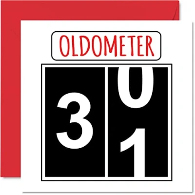 Abbildung von Lustige Karten zum 31. Geburtstag für Männer und Frauen Oldometer Glückwunschkarte Vater Mutter Sohn Tochter Bruder Schwester 145mm Grußkarten Karte
