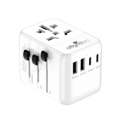 Abbildung von Offgridtec Reiseadapter Universal Weltweit 2X USB A und C Weiss