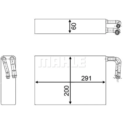 Abbildung von Verdampfer, Klimaanlage MAHLE ORIGINAL AE 86 000S