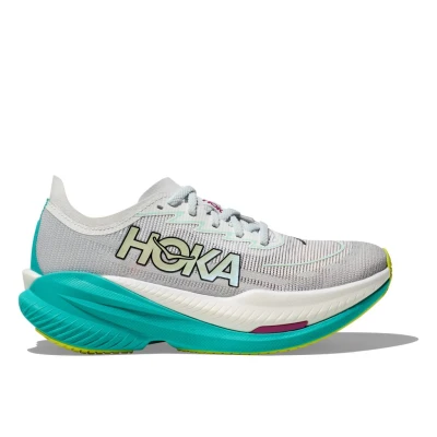 Abbildung von HOKA MACH X 2 Laufschuh Neutral, Damen, Größe: 38, Frost/electric aqua Schuhe