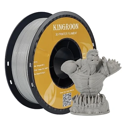 Abbildung von kingroon 3D Printer Filament PLA Druckerfilament,… (Polymilchsäure, PETG grau)