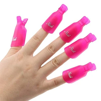 Abbildung von IME Nagellackentferner Clips Set, Nails Art Gel Cap Einweichen Clip UV Maniküre Tränken Weg Nagel Polish Entferner Wrap Tool Roserot 10 Stk