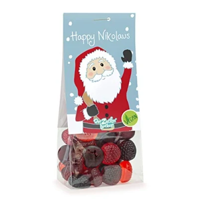 Abbildung von Happy Nikolaus veganes Fruchtgummi im Beutel, kleine Geschenk Idee zu