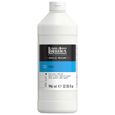Abbildung von Liquitex 5332 Professional Gesso, Grundierung für Acrylfarben, Licht und Alterungsbeständiger Primer, gebrauchsfertig 946ml Flasche, weiß