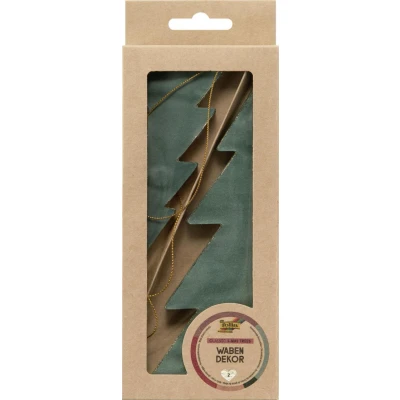 Abbildung von folia 49211 Wabendekor Classic XMAS Trees, Weihnachtsanhänger 2er Set, Höhe ca. 20 und 13 cm, faltbare Weihnachtsdeko für innen