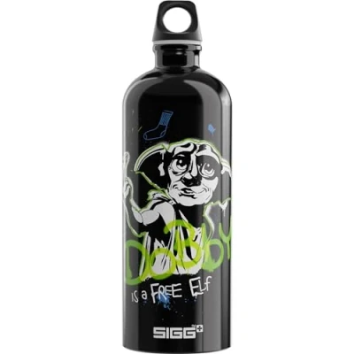 Abbildung von SIGG Alu Trinkflasche Traveller Dobby Klimaneutral Zertifiziert Für Kohlensäurehaltige Getränke Geeignet Auslaufsicher Federleicht BPA frei Schwarz 1L