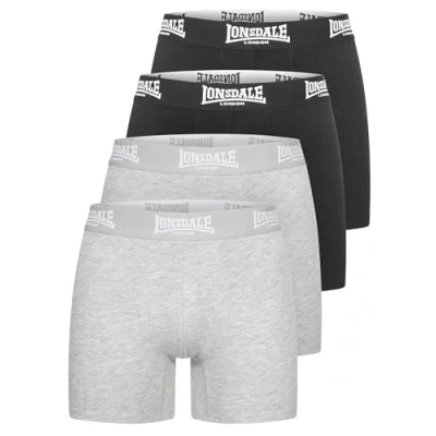 Abbildung von Lonsdale Herren Boxershorts 4er Pack East CHALLOW, Black/Marl Grey, L