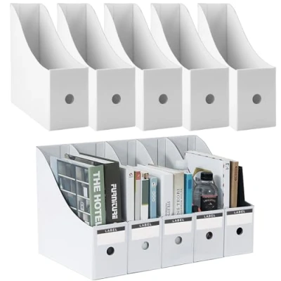 Abbildung von Shodiffy Zeitschriftenhalter Kraftpapier 10 Stück Zeitschriftensammle Aktenhalter A4 Schreibtisch Stehsammler Pappe Organizer für Datei Ordner Schreibwaren Bürobedarf
