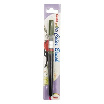 Abbildung von Pentel XGFL 115X Colour Brush, einzigartiger Pinselstift gefüllt mit Aquarelltinte, olivegrün, 1 Stück