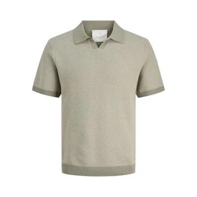 Abbildung von Jack &amp; Jones Premium Jprcceaston Split NECK Poloshirt, Herren, Größe: Medium, Tea leaf