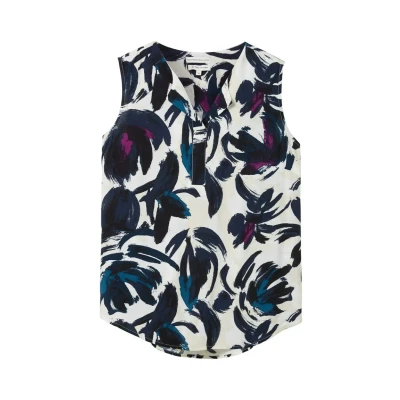 Abbildung von TOM TAILOR Damen Blusen Top mit Muster , dark blue floral design, 36