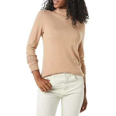 Abbildung von Amazon Essentials Damen Leichter, Langärmeliger Rollkragenpullover, Klassischer Schnitt (Erhältlich In Übergröße), Taupe Meliert, 4XL Große Größen
