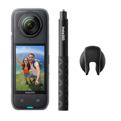 Abbildung von Insta360 X4 Auf Geht&#039;s Bundle wasserdichte 8K 360 Action Cam, 4K Weitwinkelvideos, Unsichtbarer Selfie Stick Effekt, 135 min Akkulaufzeit, KI Bearbeitung, Ohne microSD Karte
