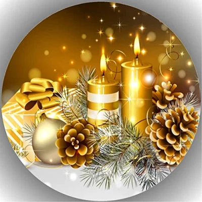 Abbildung von Fondant Tortenaufleger Tortenbild Geburtstag Weihnachten/ Xmas/ Christmas K16.