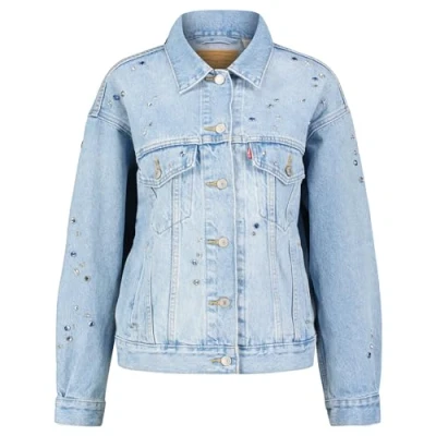Abbildung von Levi&#039;s 90S trucker Jeansjacke, Damen, Größe: Large, Bling blau