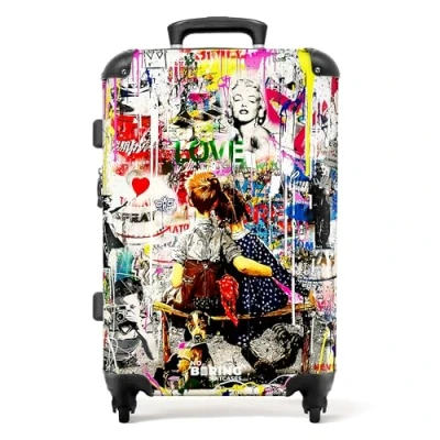 Abbildung von NoBoringSuitcases.com© Hartschalen Trolley Bekannte Kunstwerke als bunte Graffiti Kunst 67x43x25cm, 4 Rollen, Koffer Mittelgroß, Suitcase für Erwachsene