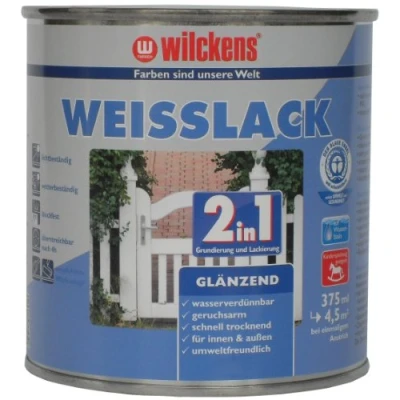 Abbildung von Wilckens 2in1 Weisslack glänzend, 375 ml