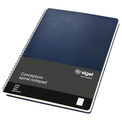 Abbildung von Sigel CO825 Premium Spiralblock A4, liniert, dunkelblau, 80 Blatt, sehr stabiler Hardcover Einband, aus nachhaltigem Papier, Conceptum