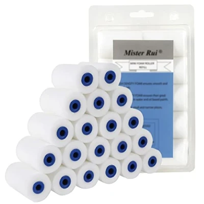 Abbildung von Mister Rui Farbroller Set Klein, Klein 5cm, Schaumstoff Farbroller, 2 Zoll Lackierwalze, Mini für Möbel Malerei und Renovierung, Packung mit 20