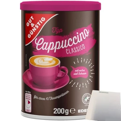 Abbildung von Gut&amp;Günstig Cappuccino Classico Instant (200g Packung) + usy Block