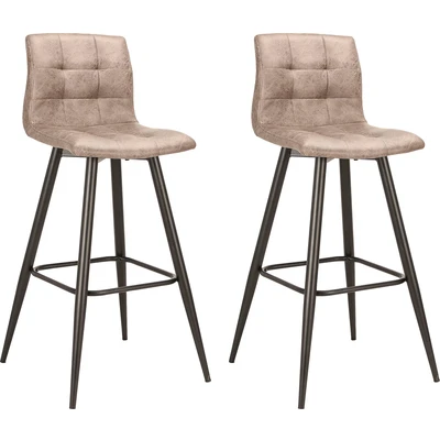 Abbildung von byLIVING Barhocker &quot;Simone&quot;, (Set, 2 St., 2er), 2er Set, Vintage braun oder Webstoff anthrazit