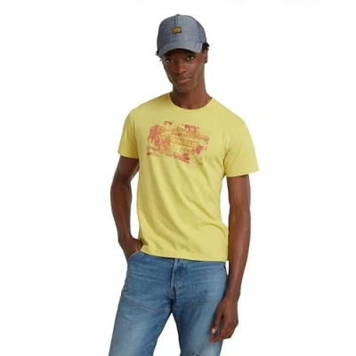 Abbildung von G Star RAW Men&#039;s Framed Palm Originals r T Shirt, Grün (linden Green D24682 C506 G306), Small
