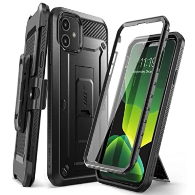 Abbildung von SUPCASE iPhone 11 Hülle 360 Grad Handyhülle Outdoor Case Bumper Schutzhülle Full Cover [Unicorn Beetle Pro] mit Integriertem Displayschutz und Gürtelclip 6.1 Zoll 2019 Ausgabe (Schwarz)