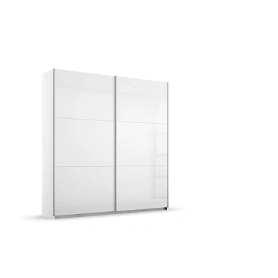 Abbildung von Rauch Möbel Aurelio Schrank Kleiderschrank Schwebetürenschrank, Hochglanz Weiß/Alpinweiß, 2 türig, inkl. Kleiderstangen, Einlegeböden BxHxT 175x210x59 cm