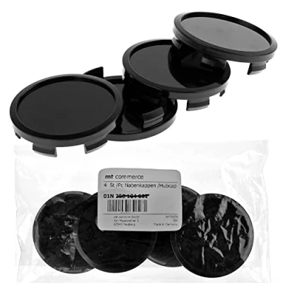 Abbildung von 4X 58,3mm Nabenkappen Felgen Deckel Radnaben Kappen Schwarz Flach für RH