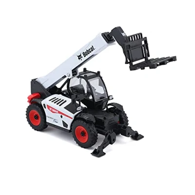 Abbildung von Bburago Spielzeug Auto Bobcat T40.180SLP Teleksoplader (mit Gabel, Maßstab 1:50), detailliertes Modell