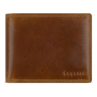 Abbildung von bugatti Savona Geldbörse aus vegetabilem Büffelleder, RFID Portemonnaie Querformat, Leder Wallet für Herren, Cognac
