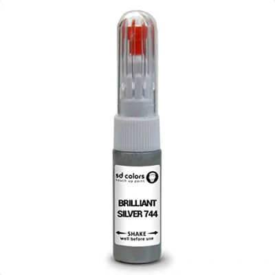 Abbildung von SD COLORS Brilliant Silver 744 Reparaturset, kompatibel mit Mercedes Lackstiften, 20 ML, für Kratzer, Chips, Farbcode