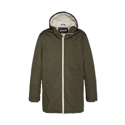 Abbildung von Schott NYC Unisex Bluster Sherpa gefütterte Kapuzenjacke, Dunkles kaki, M
