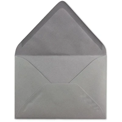 Abbildung von 200 DIN C6 Briefumschläge Grau 11,4 x 16,2 cm 120 g/m² Nassklebung Brief Hüllen ohne Fenster für Einladungen von Ihrem Glüxx Agent