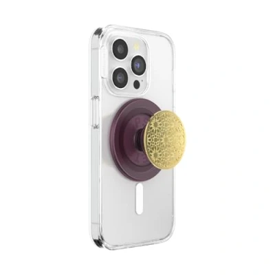 Abbildung von ​​​​​​​​​​​​PopSockets runder Telefongriff kompatibel mit MagSafe, Adapterring im Lieferumfang enthalten, Telefonhalter, kabelloses Laden Enamel Mosiac