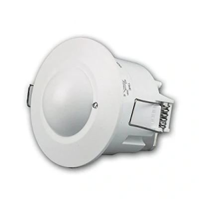 Abbildung von ChiliTec Decken Einbau Bewegungsmelder Unterputz 360 HF Radar 230V sensibel Hochfrequenz Präsenzmelder Einstellbar Weiß