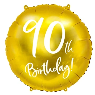Abbildung von Luftballon 90. Geburtstag Ballon 90 Gold Folienballon Deko Frauen Männer Folienluftballon 45cm Heliumballon Zahl