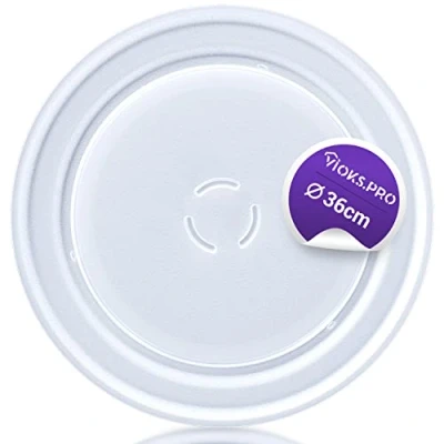 Abbildung von Vioks.pro Mikrowelle Drehteller Ersatz für Whirlpool 481946678348 Ø360mm Teller Glas Universal Zubehör