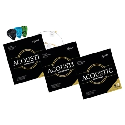 Abbildung von Shaman Saiten Gitarrensaiten für Westerngitarre, (Spar Set, 33 tlg), plus 2 Ersatz G Saite und extra hohe E